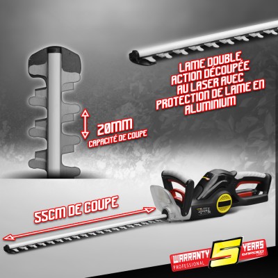 Taille-haies électrique 600W Lame 80cm Gardeo Pro