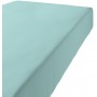 Drap housse uni Coton bonnet 35 cm Aqua 160 x 200 x 35