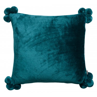 Coussin Tender pompons Paon 45 x 45
