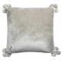 Coussin Tender pompons Perle 45 x 45