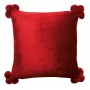 Coussin Tender pompons Rubis 45 x 45