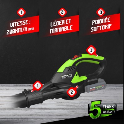Souffleur sur batterie 20 V Max (sans batterie)