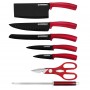HerzbergEnsemble de 8 couteaux avec support en acrylique - Rouge
