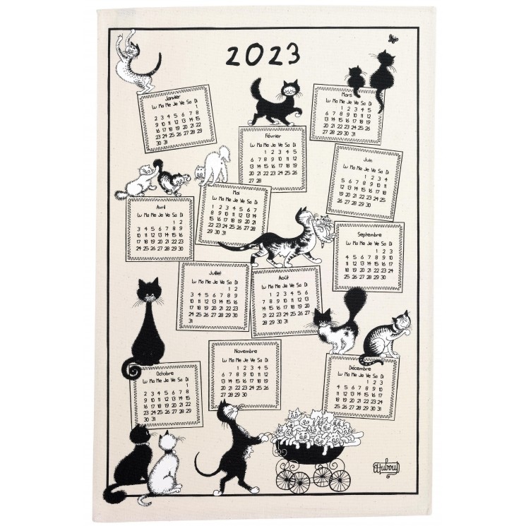 Torchon Dubout Calendrier 2023 Ecru 48 x 72