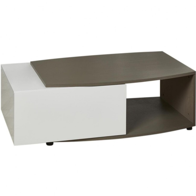 Table basse 10274TB - PACIFIC Blanc et Marron - Lot de 1