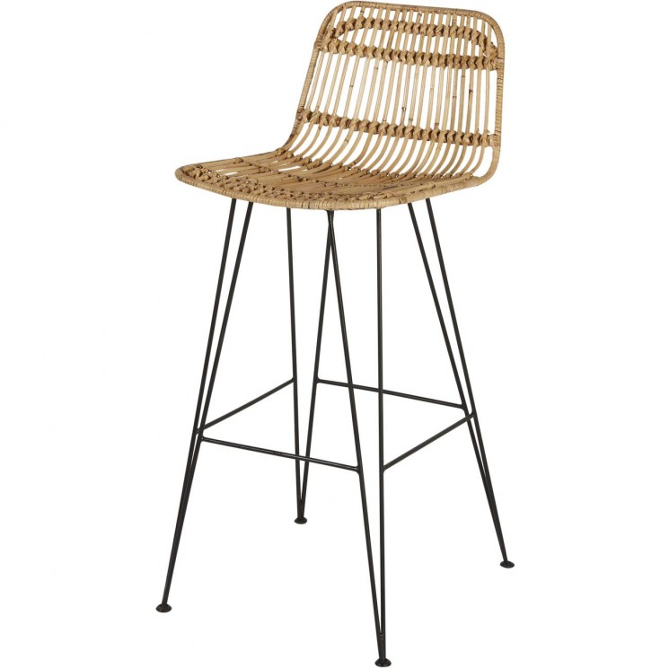 Tabouret de bar 18530NA - PANAY Beige - Lot de 2