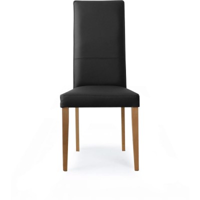 Chaise 62114NO - chaise Noir et Marron - Lot de 2