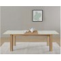 Table de repas 10361CE - OKLAHOMA TABLE LAQUE PLACAGE CHENE VERRE EXTRA BLANC 180/240X90X76 H Chene Clair - Lot de 1