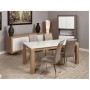 Table de repas 10361CE - OKLAHOMA TABLE LAQUE PLACAGE CHENE VERRE EXTRA BLANC 180/240X90X76 H Chene Clair - Lot de 1