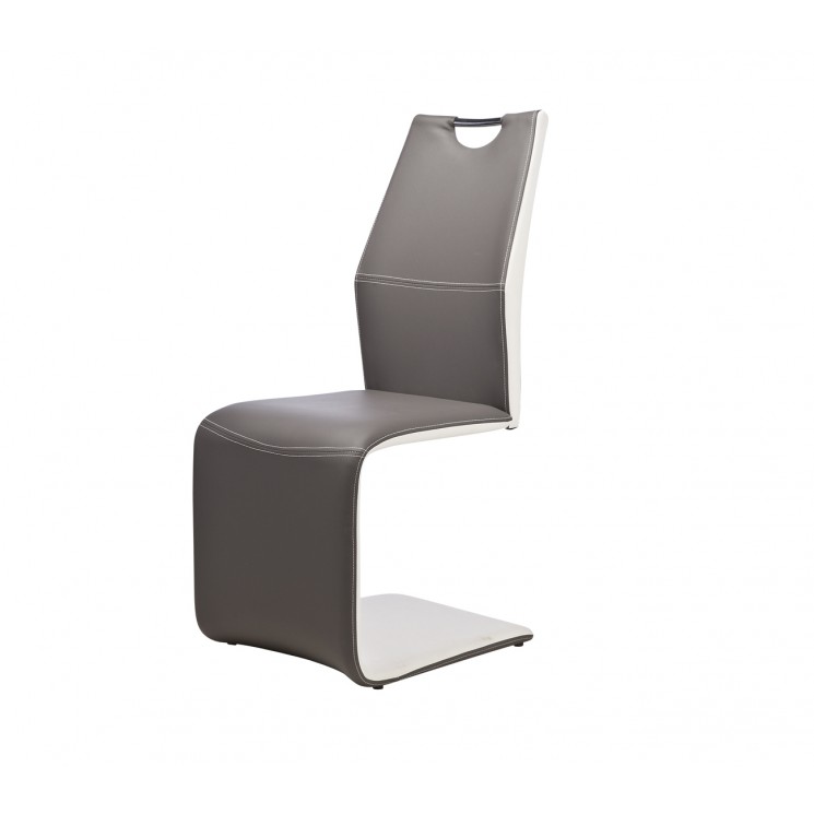 Chaise 14514GB - Diva Gris et Blanc - Lot de 4