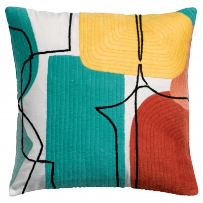 Coussin Romane brodé Multico 45 x 45