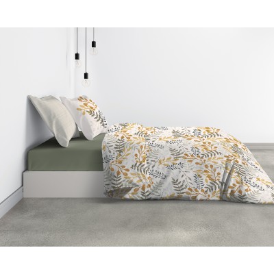 Parure de lit coton bio 2 personnes Eloa avec housse de couette et taies d'oreiller Imprimé 260 x 240