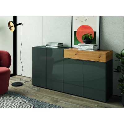 BUFFET U-13 fait(e) de 1 module(s) pour une largeur de 160cm de la collection AURA.2 finition(s) GRAPHITE et ARTISAN