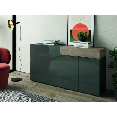 BUFFET U-13 fait(e) de 1 module(s) pour une largeur de 160cm de la collection AURA.2 finition(s) GRAPHITE et ORGANIC