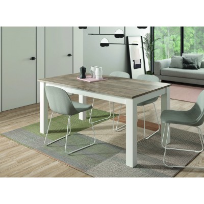 TABLE A MANGER M-500 fait(e) de 1 module(s) pour une largeur de 135/180cm de la collection AURA.2 finition(s) BLANC et ORGANIC