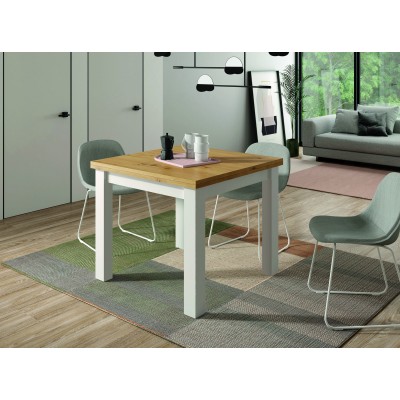 TABLE A MANGER M-501 fait(e) de 1 module(s) pour une largeur de 90/180cm de la collection AURA.2 finition(s) BLANC et ARTISAN