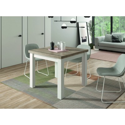 TABLE A MANGER M-501 fait(e) de 1 module(s) pour une largeur de 90/180cm de la collection AURA.2 finition(s) BLANC et ORGANIC