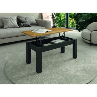 TABLE BASSE ELEVABLE M-502 fait(e) de 1 module(s) largeur de 100cm de la collection AURA.2 finition(s) GRAPHITE et ARTISAN