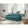 Canapé convertible système couchage express 3 places en tissu - Bleu canard