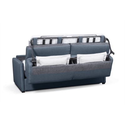 Canapé convertible système couchage express 3 places en tissu - Bleu foncé