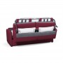 Canapé convertible système couchage express 3 places en tissu - Bordeaux