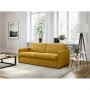 Canapé convertible système couchage express 3 places en tissu - Jaune