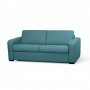 DYLAN - Canapé convertible système couchage express 3 places en tissu - Bleu canard