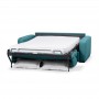 DYLAN - Canapé convertible système couchage express 3 places en tissu - Bleu canard