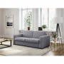 DYLAN - Canapé convertible système couchage express 3 places en tissu - Gris clair