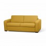 DYLAN - Canapé convertible système couchage express 3 places en tissu - Jaune