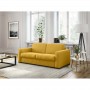 DYLAN - Canapé convertible système couchage express 3 places en tissu - Jaune