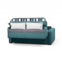 DYLAN - Canapé convertible système couchage express 3 places en tissu - Bleu canard