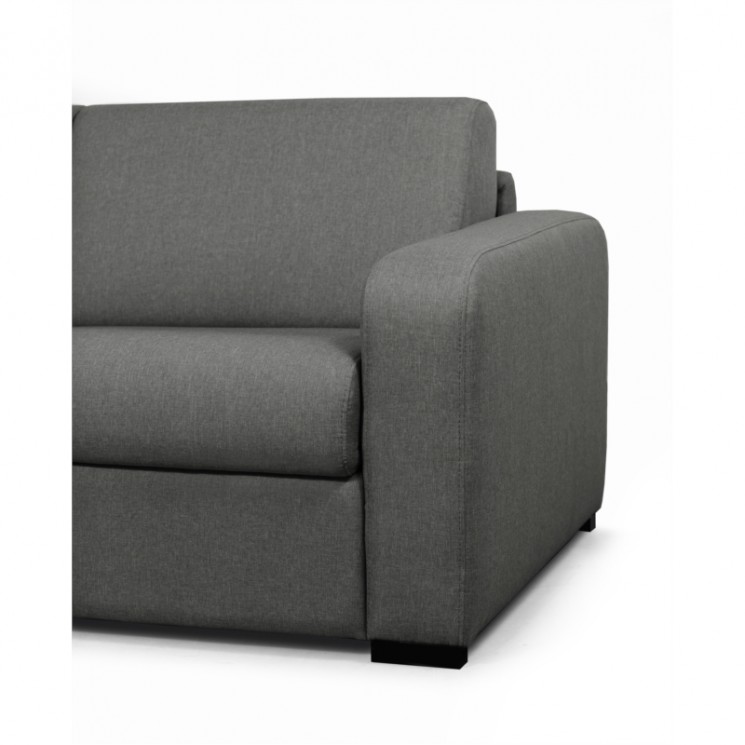 DYLAN - Canapé convertible système couchage express 3 places en tissu - Gris foncé