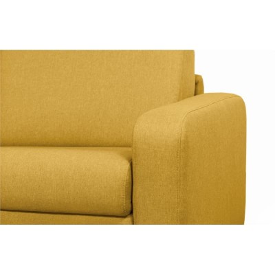 DYLAN - Canapé convertible système couchage express 3 places en tissu - Jaune