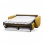 DYLAN - Canapé convertible système couchage express 3 places en tissu - Jaune