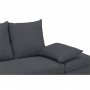 NOAH - Canapé d'angle  convertible en tissu avec coffre - Gris foncé