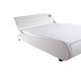 WSB8911 - Cadre de lit LED avec tête de lit et sommier à lattes en simili - Blanc