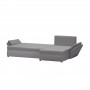 Canapé d'angle réversible convertible en tissu avec coffre de rangement - Gris clair