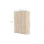 Armoire 3 portes + 3 tiroirs L121 x H180 cm - Chêne