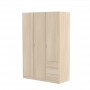 Armoire 3 portes + 3 tiroirs L121 x H180 cm - Chêne