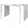 Bureau console extensible 2 tiroirs L100 cm - Blanc/béton