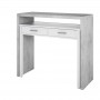 Bureau console extensible 2 tiroirs L100 cm - Blanc/béton