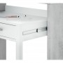 Bureau console extensible 2 tiroirs L100 cm - Blanc/béton
