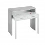 Bureau console extensible 2 tiroirs L100 cm - Blanc/béton