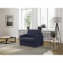 DAN - Fauteuil couchage rapide 70x190 en tissu - Bleu foncé