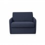 DAN - Fauteuil couchage rapide 70x190 en tissu - Bleu foncé