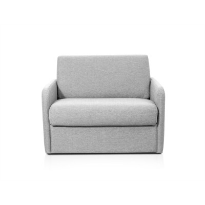 DAN - Fauteuil couchage rapide 70x190 en tissu - Gris clair