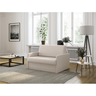 DAN - Fauteuil couchage rapide 100x190 en tissu - Beige