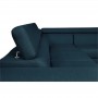 IVY - Canapé d'angle fixe convertible avec coffre en tissu - Bleu pétrole