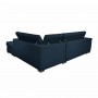 IVY - Canapé d'angle fixe convertible avec coffre en tissu - Bleu pétrole